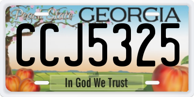 GA license plate CCJ5325