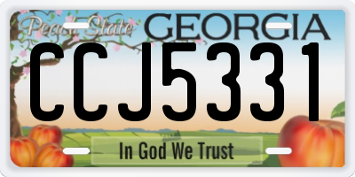 GA license plate CCJ5331