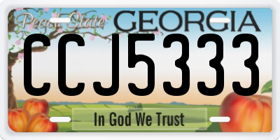 GA license plate CCJ5333