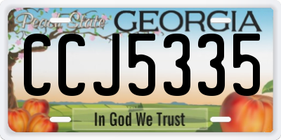 GA license plate CCJ5335