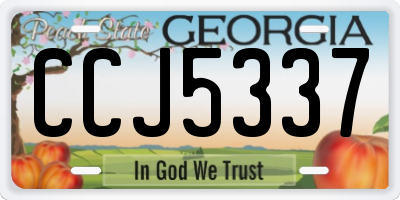 GA license plate CCJ5337