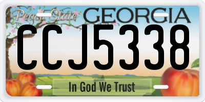 GA license plate CCJ5338