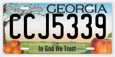 GA license plate CCJ5339