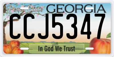 GA license plate CCJ5347