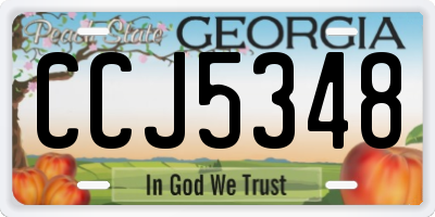 GA license plate CCJ5348