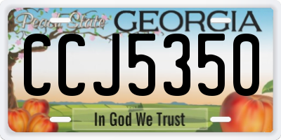 GA license plate CCJ5350