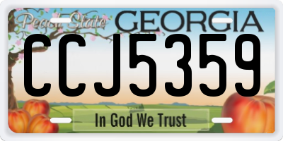GA license plate CCJ5359