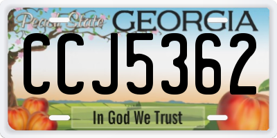 GA license plate CCJ5362