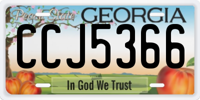 GA license plate CCJ5366