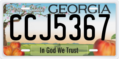 GA license plate CCJ5367