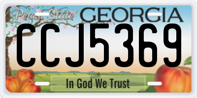 GA license plate CCJ5369