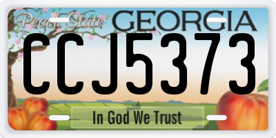 GA license plate CCJ5373