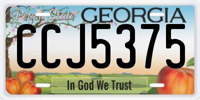 GA license plate CCJ5375
