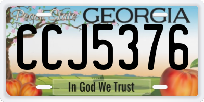 GA license plate CCJ5376