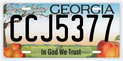 GA license plate CCJ5377
