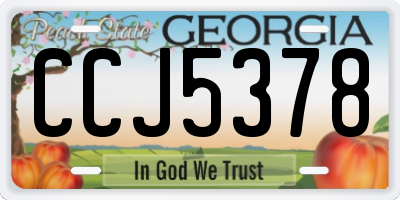 GA license plate CCJ5378