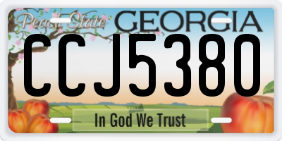 GA license plate CCJ5380