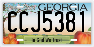 GA license plate CCJ5381