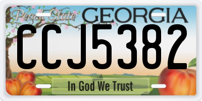 GA license plate CCJ5382