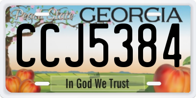 GA license plate CCJ5384