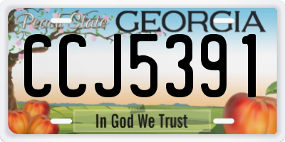 GA license plate CCJ5391