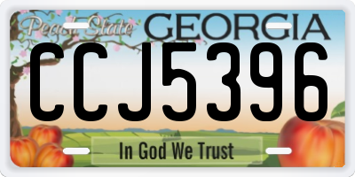 GA license plate CCJ5396