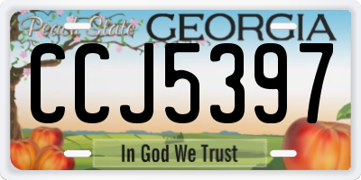 GA license plate CCJ5397