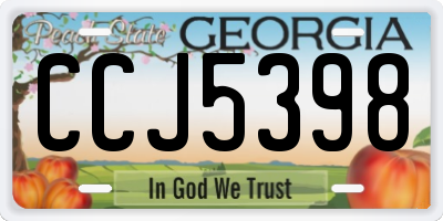 GA license plate CCJ5398