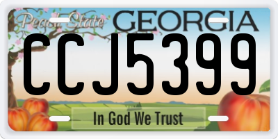 GA license plate CCJ5399