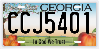 GA license plate CCJ5401