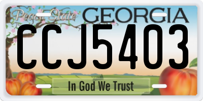 GA license plate CCJ5403