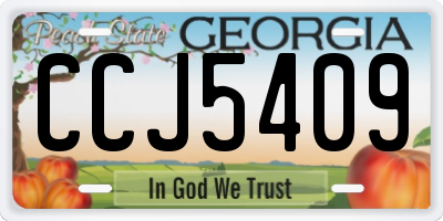 GA license plate CCJ5409