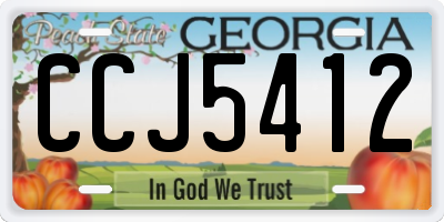 GA license plate CCJ5412