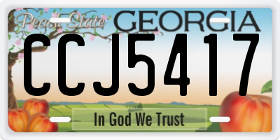 GA license plate CCJ5417