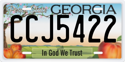 GA license plate CCJ5422