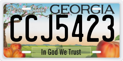 GA license plate CCJ5423