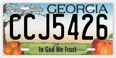 GA license plate CCJ5426