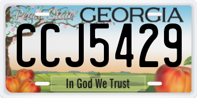 GA license plate CCJ5429