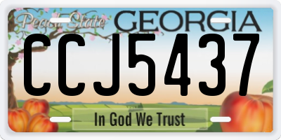 GA license plate CCJ5437
