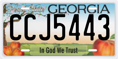 GA license plate CCJ5443