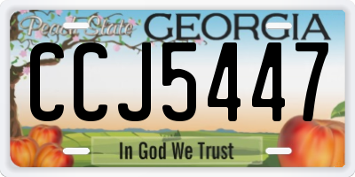 GA license plate CCJ5447