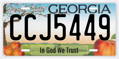 GA license plate CCJ5449