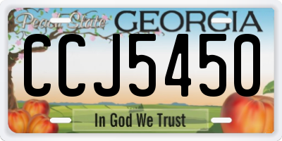 GA license plate CCJ5450