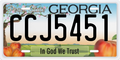 GA license plate CCJ5451