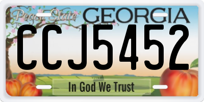 GA license plate CCJ5452