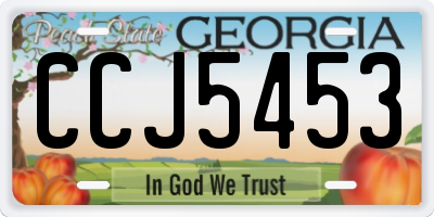GA license plate CCJ5453