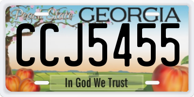 GA license plate CCJ5455