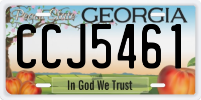 GA license plate CCJ5461