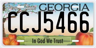 GA license plate CCJ5466