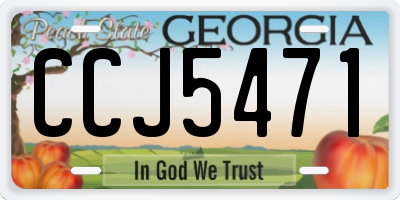 GA license plate CCJ5471